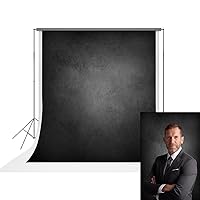 5x7ft Pro Microfiber Abstract Black Background for Photography Headshot Backdrop Portraits Photography Backdrops Black Gray Photo Backdrops for Photography Black Photo Backdrop Cloth