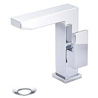 MOD Deck Mounted Modern Single Hole Bathroom Faucet with Drain Assembly - Polished Chrome