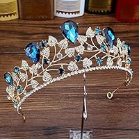 hair jewelry crown tiaras for women Rhinestone Wedding Headband Bridal Hair Jewelry Royal Blue Crystal Women Diadem Large Tiaras And Crowns For Brides