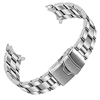 Curved Ends Brushed 20mm 22mm Stainless Steel Watch Band Strap for Men Women
