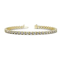 Lab Grown Diamond 3-Prong Women Eternity Tennis Bracelet (SI1-SI2, H) 6.29 ctw 14K Gold