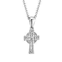 Biddy Murphy 925 Sterling Silver Celtic Cross Necklace for Women, 3/8