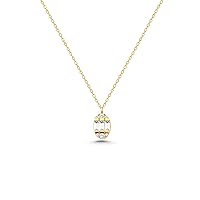 14K Solid Gold Baguette Necklace, Tiny Gold Anniversary Pendant, Dainty initial Baguette Pendant