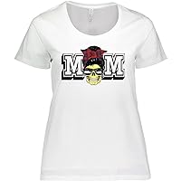 inktastic Mother's Day Skull in Shades with Hair Up in Women's Plus Size T-Shirt