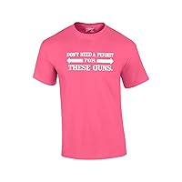 Don't Need A Permit for These s Weightlifting Gym Muscle Jacked Funny Short Sleeve T-Shirt-Neonpk-XL