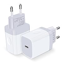 European USB C Wall Charger, FiveBox 2Pack 20W PD Fast Travel C Wall Plug Power Adapter Type C Charger Block Box Base Charging Brick Cube Compatible iPhone 13 12 11 Mini Pro Max X 8 Plus, Pad, Samsung