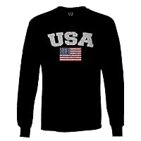 VICES AND VIRTUES USA American Flag Patriotic Graphic 4th of July Memorial Long Sleeve Men's