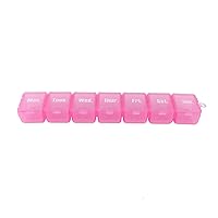 BPA Free Weekly Pill Box,Pill Organizer, 7 Day Jumbo Pill Boxes and Organizer,Travel Pill Container,Compartment to Hold Vitamins, Cod Liver Oil, Supplements and Medication (Pink), Pill Organizer