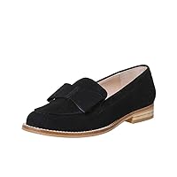 XYD Women Comfortable Low Heel Slip On Flats Closed Round Toe Daily Basic Commute Loafer Work Shoes