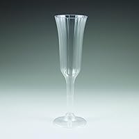 Sovereign Elegant Clear Plastic Flutes - 5 oz (Pack of 4) - Premium Stemmed Glasses for Weddings, Parties & Upscale Events