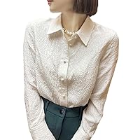 High-End Heavyweight Mulberry Silk Blouse - Spring White Shirt for Women's Clothing