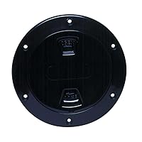 Beckson Deck Plate 4 inch Smooth Screw-Out Black DP40-B