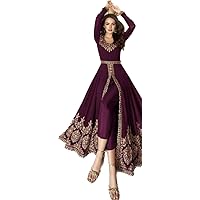 Indian Trendy Ready to Wear kurta sulwar for women, georgette embroidery flared Front slit Gown dress(Kurta,sulwar$&sawl).