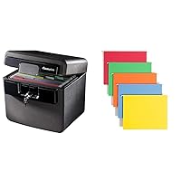 Sentry Safe Safe Box, 14.3 x 15.5 x 13.5, Black & Smead Colored Hanging File Folder with Tab, 1/5-Cut Adjustable Tab, Letter Size, Assorted Primary Colors, 25 Per Box