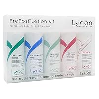 Pre Post Lotion Kit, Waxing Kit, Pre Waxing Products, Pre and Post Wax Treatment, Waxing Supplies, Wax Lotion and Oil, After Waxing Skin Care Set Includes 5 x 125ml Bottles