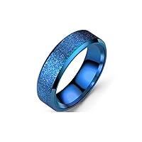 Sandblast Stainless Steel Rings Women Mens Matte Finish Ring Friendship Promise Wedding Band, 4 Colors Available