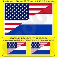 USA United States of America & NETHERLANDS Flag, American & Dutch, Holland 4
