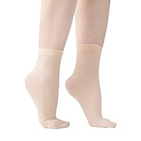 Ballet Socks for Girls Kids Thin Seamless Silk Socks Without Heel, Pack of 3