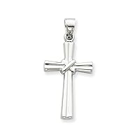 14k White Gold Hollow Cross Pendant Fine Jewelry Gift For Her For Women