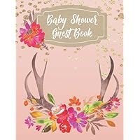Baby Shower Guest Book | Messages and Memories: BONUS Reflection Journal & Baby Checklist for Mommy (Sparkling Pink Rustic Floral)