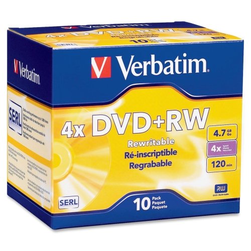 Verbatim DataLifePlus 94839 DVD Rewritable Media - DVD+RW - 4X - 4.70 GB - 10 Pack Slim Case - 2 Hour Maximum Recording Time