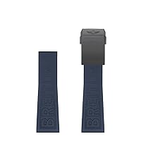 Rubber Watchband with Buckle for Breitling Watchbands 22mm 24mm for Avenger NAVITIMER World Rubber Waterproof Soft Watch Strap (Color : 304S, Size : 22mm)