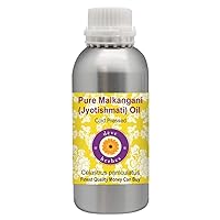 Deve Herbes Pure Malkangani (Malkangni/Jyotishmati) Oil (Celastrus paniculatus) Cold Pressed 630ml (21 oz)