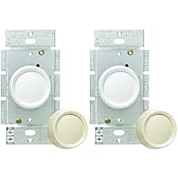 Lutron FSQ-2FH-DK Electronics Rotary On/Off Fan-Speed Control, White (Pack of 2)