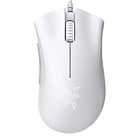 Razer DeathAdder Essential Gaming Mouse: 6400 DPI Optical Sensor - 5 Programmable Buttons - Mechanical Switches - Rubber Side Grips - Mercury White