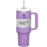 40 oz Tumbler Insulated with Handle and Straw Lid, 100% Leak-Proof - Cupholder Friendly Travel Mug - Stainless Steel Insulated Tumbler with Lid and Straw for Water, Iced Tea or Coffee (Purple, 40 oz)