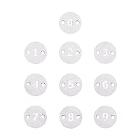 Airssory 10 Pcs Number 0~9 Stainless Steel Links Connectors Flat Round Tiny Tag Charms with 2 Holes for Jewelry Making and Craftings - 10mm