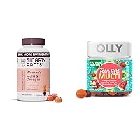 Women's Multivitamin Gummies Bundle with OLLY Teen Girl Multi Gummy, Vitamins D3, B12, C, Omega 3 Fish Oil, CoQ10, Zinc for Immunity, Skin and Energy Support