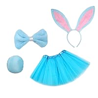 ropa Baby Easter Rabbit Disfraz Infantil Girl Photography Props Set Tutu Vestido Fiebre Bowtie Tail Blue 4 PCS