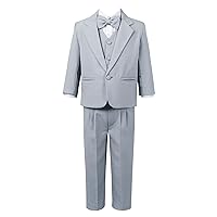 CHICTRY Boys Bow Tie Dress Shirt Vest Notched Blazer Pant Birthday Party Suit Tuxedo Formal Outfits
