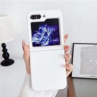 Solid Color PC Hard Shell Suitable for Samsung Zflip5 Mobile Phone Shell Folding Screen Protective Cover,White,for Samsung Zflip4