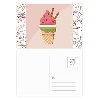 Biscuits Watermelon Cones Ice Cream Formula Postcard Set Thanks Card Mailing Side 20pcs