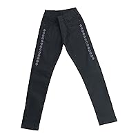 Jeans Girl Slim Fit 5-Pocket Ornamental Patterned Elastic Waist Pants