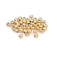 JOE FOREMAN 100Pcs 6mm Hypoallergenic Frost Matte 14K Yellow Gold Filled Spacer Beads for Jewelry Making Wholesale Metal Bead DIY Handmade Craft Supplies