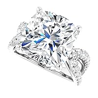 Moissanite Star Moissanite Ring Cushion 8.0 CT, Moissanite Engagement Ring/Moissanite Wedding Ring/Moissanite Bridal Ring Set, Sterling Silver Ring, Perfact Gifts for Love