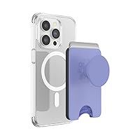 PopSockets Phone Wallet with Expanding Grip and Adapter Ring for MagSafe, Phone Card Holder, Wireless Charging Compatible, Wallet Compatible with MagSafe -Deep Periwinkle