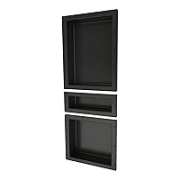 Redi Niche Triple Niche Recessed Shower Shelf- Black, Three Inner Shelves, 16-Inch Width x 40-Inch Height x 4-Inch Depth