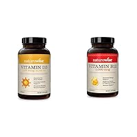 NatureWise Vitamin D3 5000iu, B12 1000mcg Mental Clarity Energy Support Immune Health Non-GMO Gluten Free Olive Oil Softgels