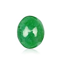 GEMHUB Natural Green Emerald May Birthstone Gemstone 6.95 Ct. Oval Cabochon Green Emerald with Egl Certified B-8563
