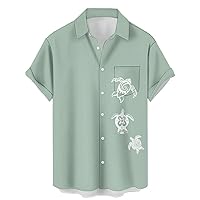 Holiday Funny Shirt Men's Hawaiian Print Aloha Button Down Short Sleeve Shirts