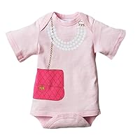 Pink Baby Girls' Bodysuits Cotton Summer Infant Onesies Birthday Gift Newborn Short Sleeve Girl Jumpsuit Pearl Print