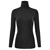 EIMIN Women's Long Sleeve Turtleneck Light Weight Pullover Slim Fit T-Shirts Top Sweater (S-3XL)