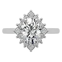 Shree Diamond 3.20 CT Oval Moissanite Engagement Rings 10K 14K 18K Solid Gold Moissanite Diamond Ring 925 Sterling Silver Solitaire Engagement Ring Wedding Ring Women