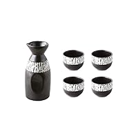 Japanese Sake Set Sake Cup Set Traditional Outline in Gold Design Porcelain Pottery Ceramic Wine Glasses A17