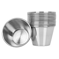 Tezzorio (576 Pack) Stainless Steel Sauce Cups 2.5 oz, Commercial Grade Dipping Sauce Cups, Individual Condiment Cups/Portion Cups/Ramekins