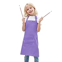 Kids Apron for Boys and Girls Adjustable Neck Strap Hook and Loop Fastener Design Waistband for Baking, Cooking, Chef